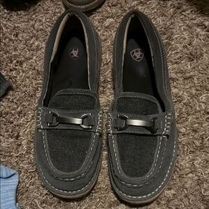 Ariat Gray Suede Flats with Classic Slip-On Design